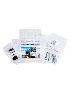 (paquet 1000 sacs) sachet à fermeture zip 50 µ à bandes blanches 80 x 120