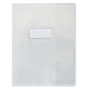 Protège-cahiers 170 x 220 mm lisse transparent 20/100 avec porte-étiquettes ELBA