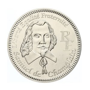 Pièce de monnaie 1/4 euro France 2004 argent BU – Samuel de Champlain