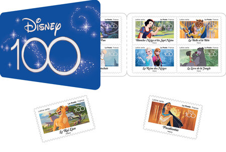 Carnet de 12 timbres - Disney - 100 ans d'histoires à partager - Lettre Verte