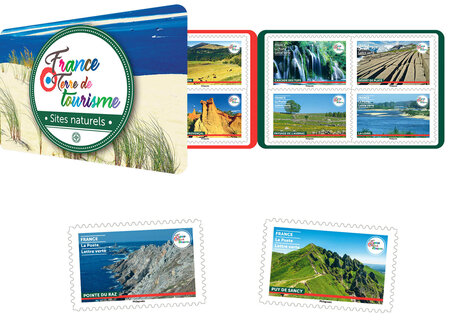 Carnet 12 timbres - France terre de tourisme - Sites naturels - Lettre verte