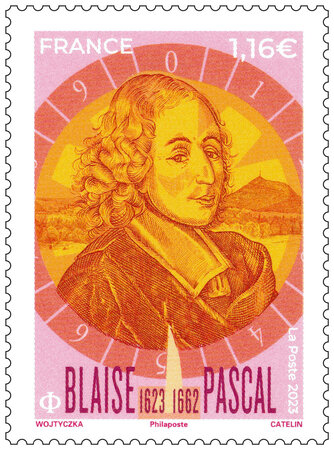 Timbre - Blaise Pascal (1623-1662) - Lettre verte