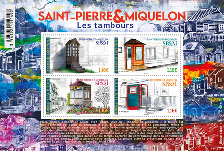 Bloc de 4 timbres - Saint Pierre et Miquelon - Les Tambours - 2023