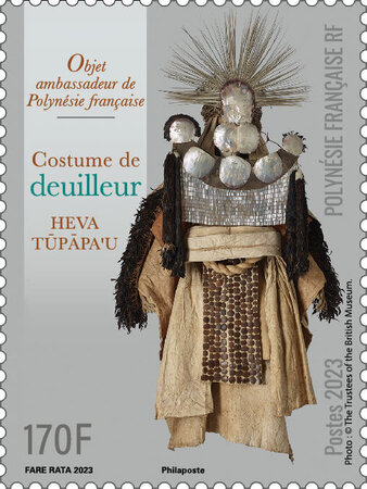 Timbre Polynésie Française - Costume de deuilleur