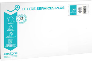 Prêt-à-Poster - Lettre Services Plus - XS - Pochette cartonnée 27,5 x 16,5 cm – épaisseur 3 cm