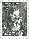 Timbre Andorre - Louis Pasteur