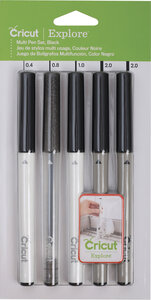 Cricut Explore et Maker : 5 stylos multi-tailles noir