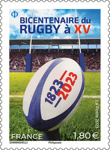 Timbre - Bicentenaire du rugby à XV - Lettre internationale