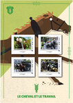 Collector de 4 timbres - Le cheval et le travail - Lettre Verte