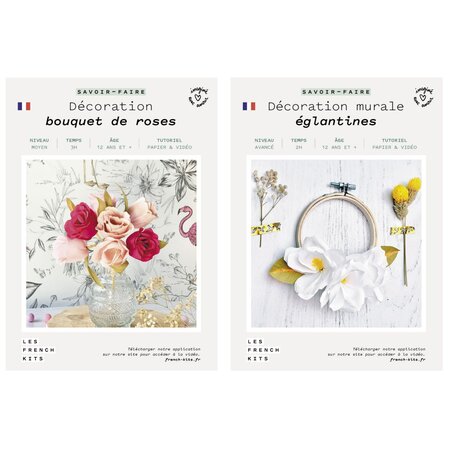 Coffret DIY papier - Mariage - Décorations florales - déco murale et Bouquet
