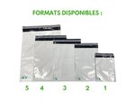 10 Enveloppes plastique opaques 80 microns n°3 - 295x370mm