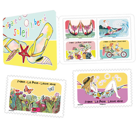 Carnet 12 timbres - Vacances - Lettre Verte