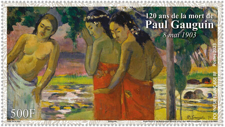 Timbre Polynésie Française - 120 ans de la mort de Paul Gauguin
