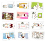 Carnet 12 timbres - The Lapins Crétins - Dans ta BWAAAHTE aux lettres - Lettre Verte