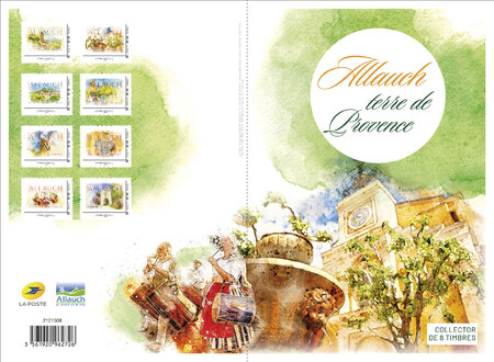 Collector de 8 timbres - Allauch terre de Provence - Lettre Verte