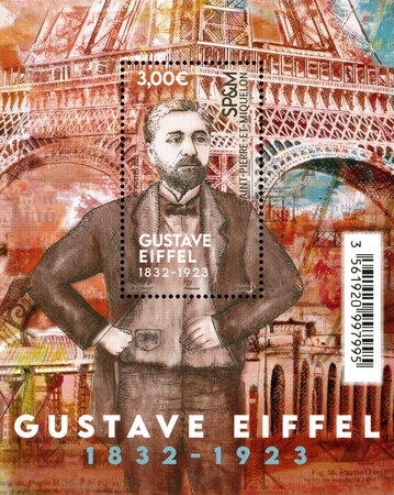 Bloc de 1 timbre Saint Pierre et Miquelon - Gustave Eiffel
