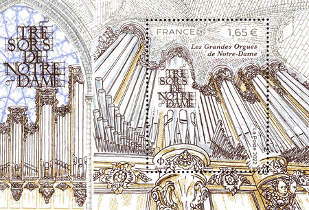 Bloc 1 timbre - Trésors de Notre Dame - 2022 - Lettre internationale