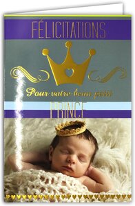 Carte Félicitations Naissance ou Adoption Bébé Garçon Enveloppe Bleue 12x17 5cm