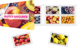 Carnet de 12 timbres - Fruits à savourer - Lettre Verte