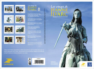 Collector 8 timbres - Les visages de Jeanne d'Arc - Lettre Verte