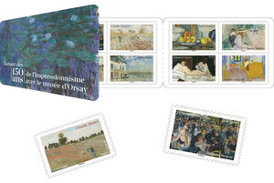 Carnet de 12 timbres - Autour des 150 ans de l'impressionnisme avec le musée d'Orsay - Lettre verte