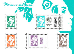 Bloc de 5 timbres Marianne de l'avenir