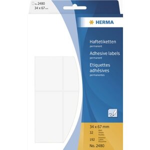 Etiquettes multi-usage, 34 x 67mm, blanc pack de 192 herma